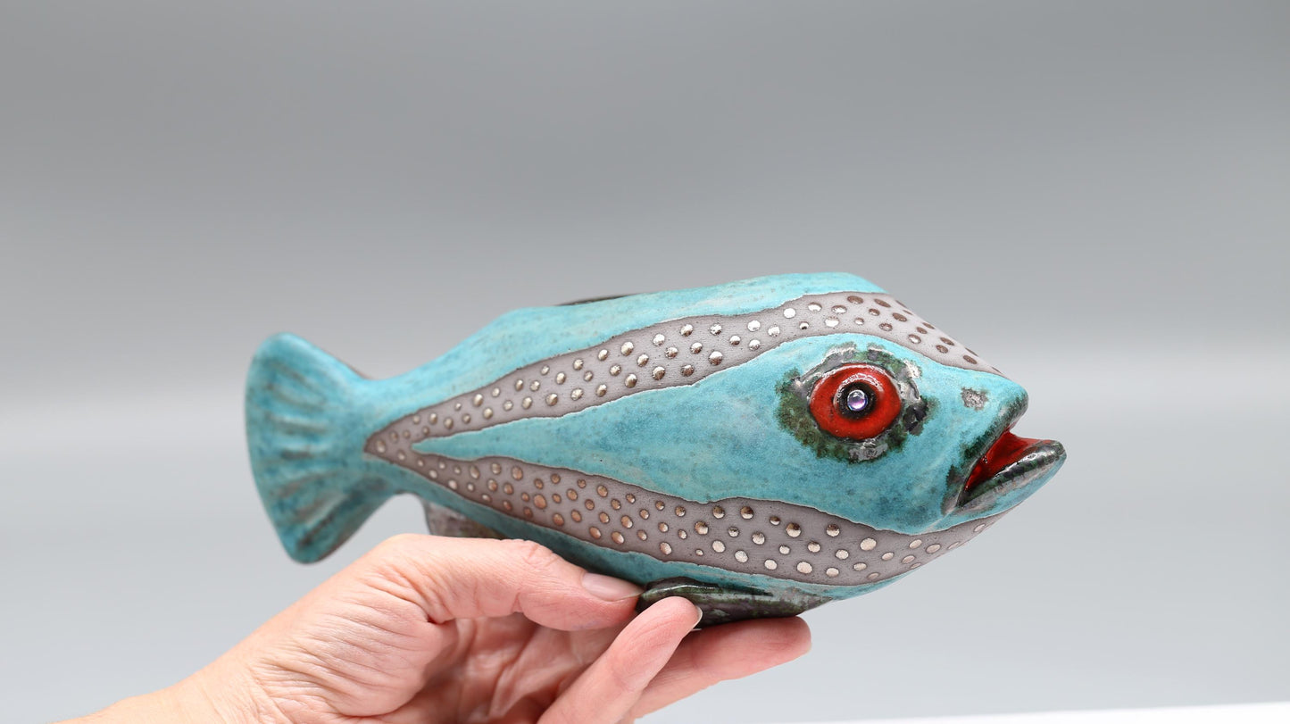 Ceramic Wall Flower Vase Fish Wall Decoration Handmade Fish Wall Hanging Home Decor, MADE TO ORDER