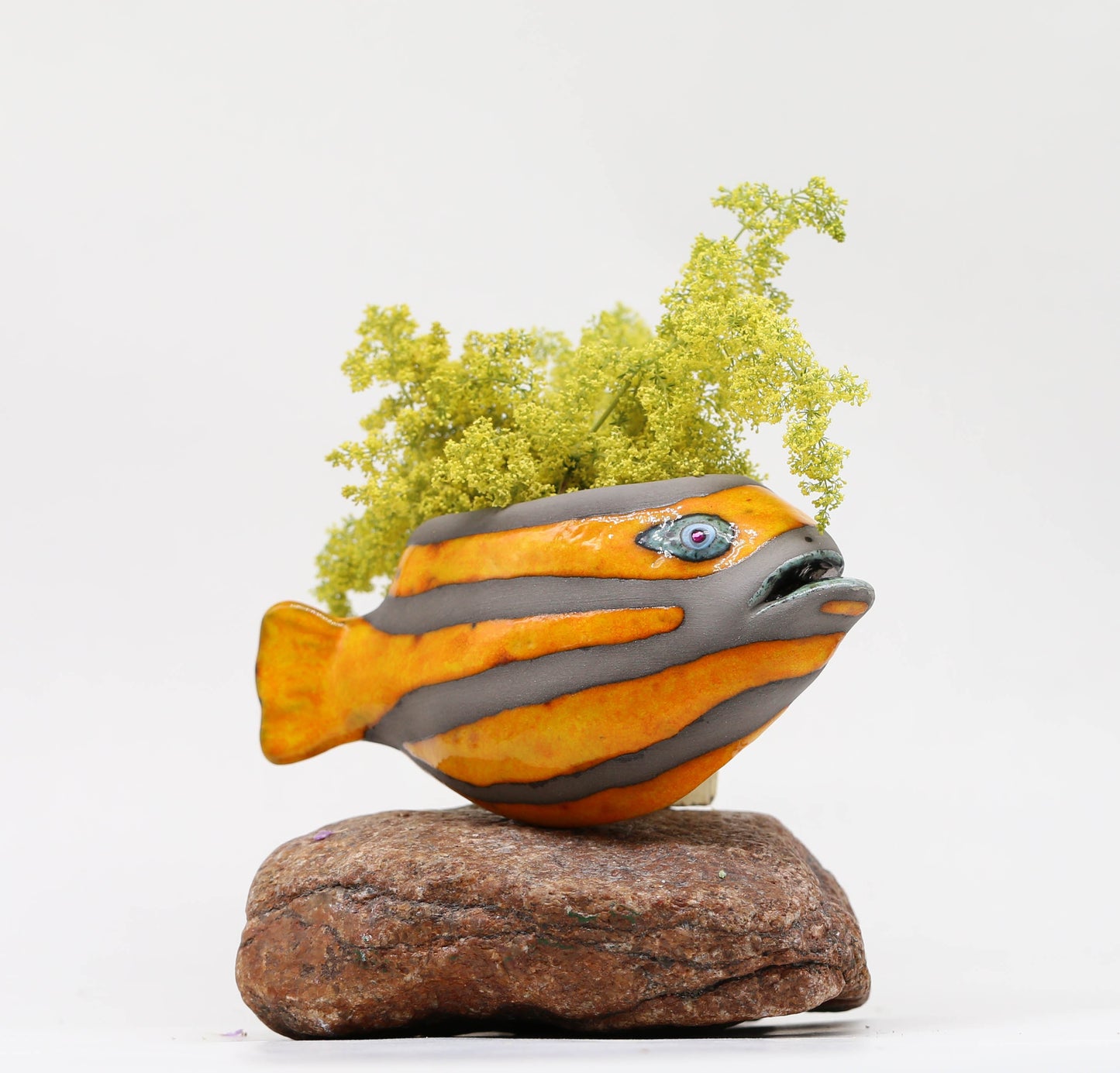 Creative Ceramic Fish Wall Hanging, Handmade Vase Art, Made to order
