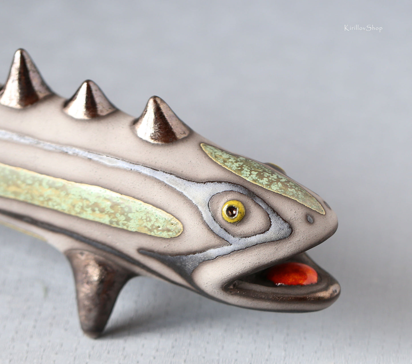 Handmade Ceramic Fish Sculpture: Modern Table Decor Figurine