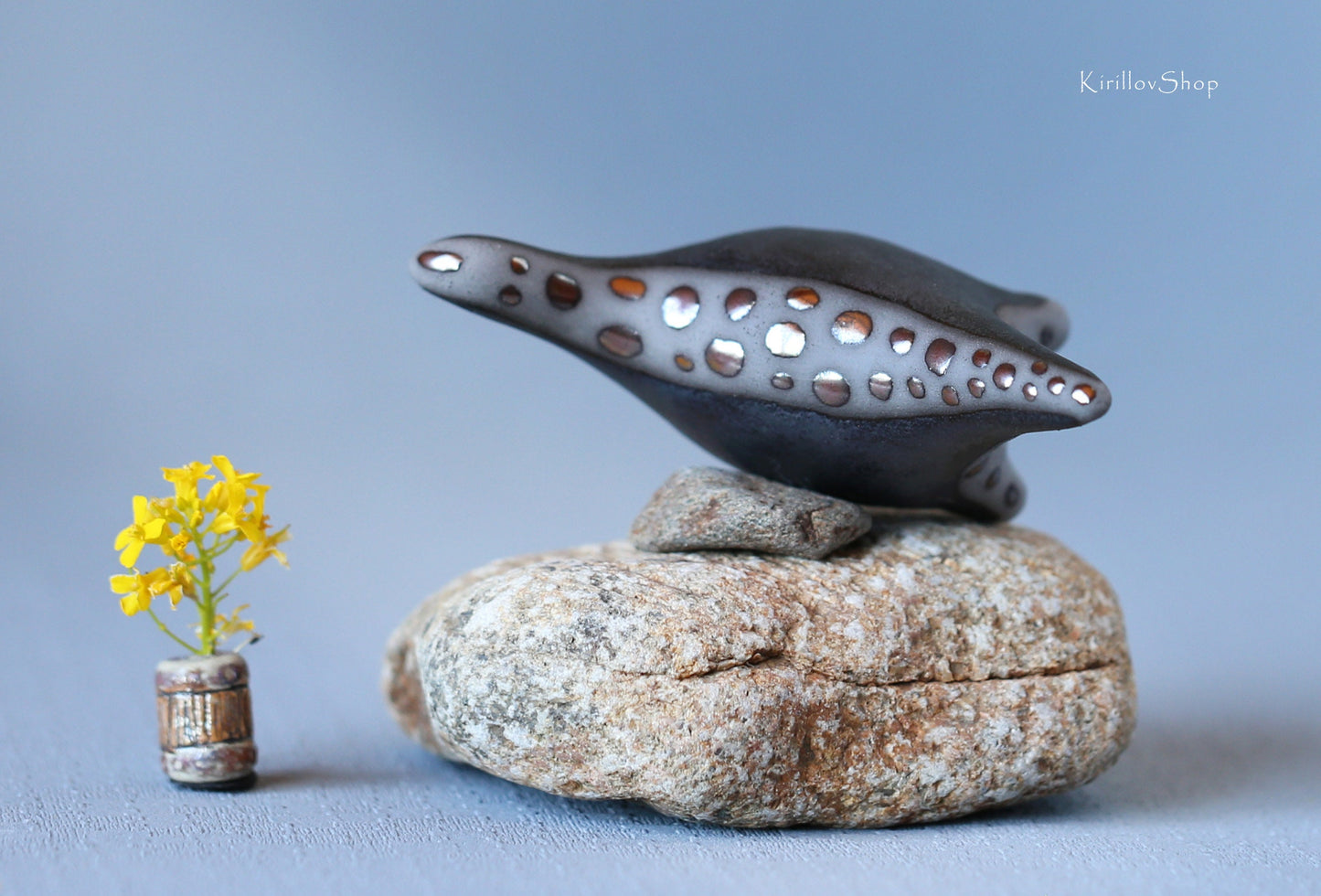 Sculpture Dinosaur, Small Modern Figurine, Long Neck Dinosaur, Table Decoration, Handmade Ceramic Art, Reptile Black Dragon, MADE TO ORDER
