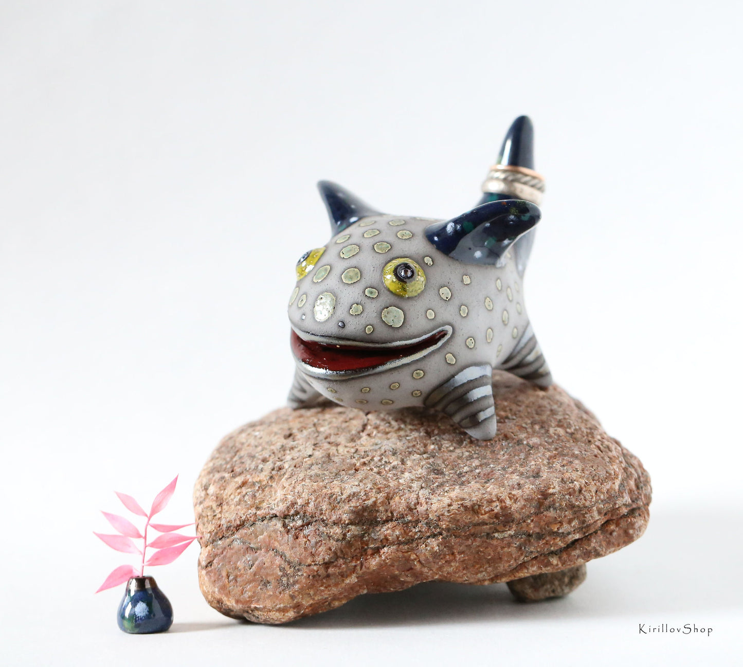 Ceramic Fantasy Creature Figurine – Handmade Clay Sculpture, Unique Whimsical Pottery Art by Valery Kirillov - MADE TO ORDER