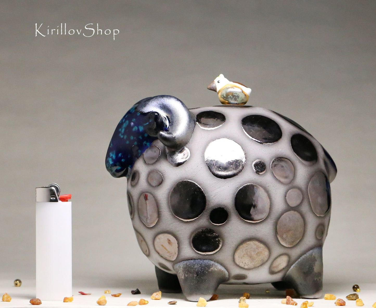 Ceramic sculpture ram , modern sculpture to decorate your home or for a gift, handmade Art, MADE TO ORDER