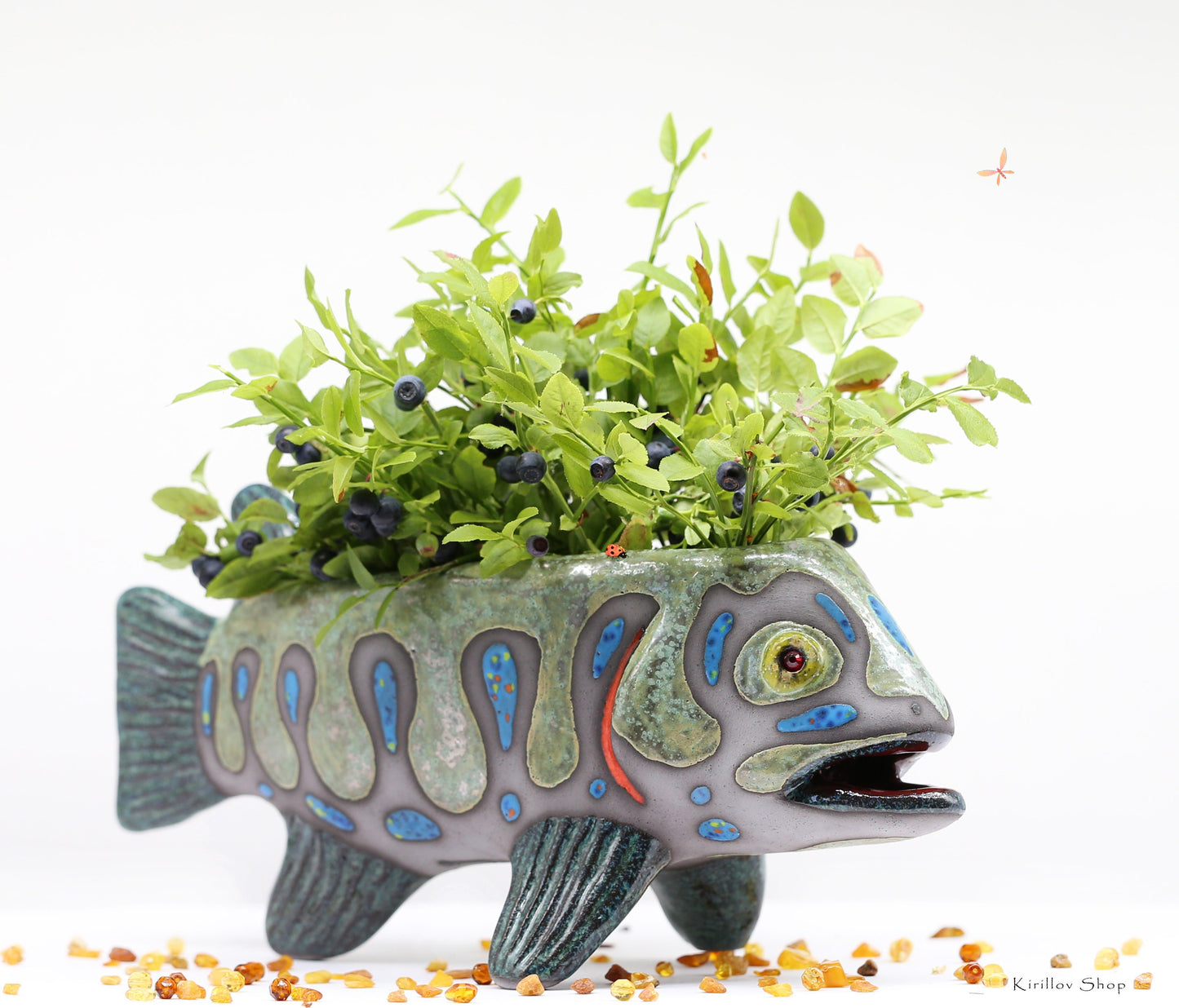 Vase Fish Art Sculpture Ceramic Modern Figurine Table Decor Handmade Unique Gift, MADE TO ORDER