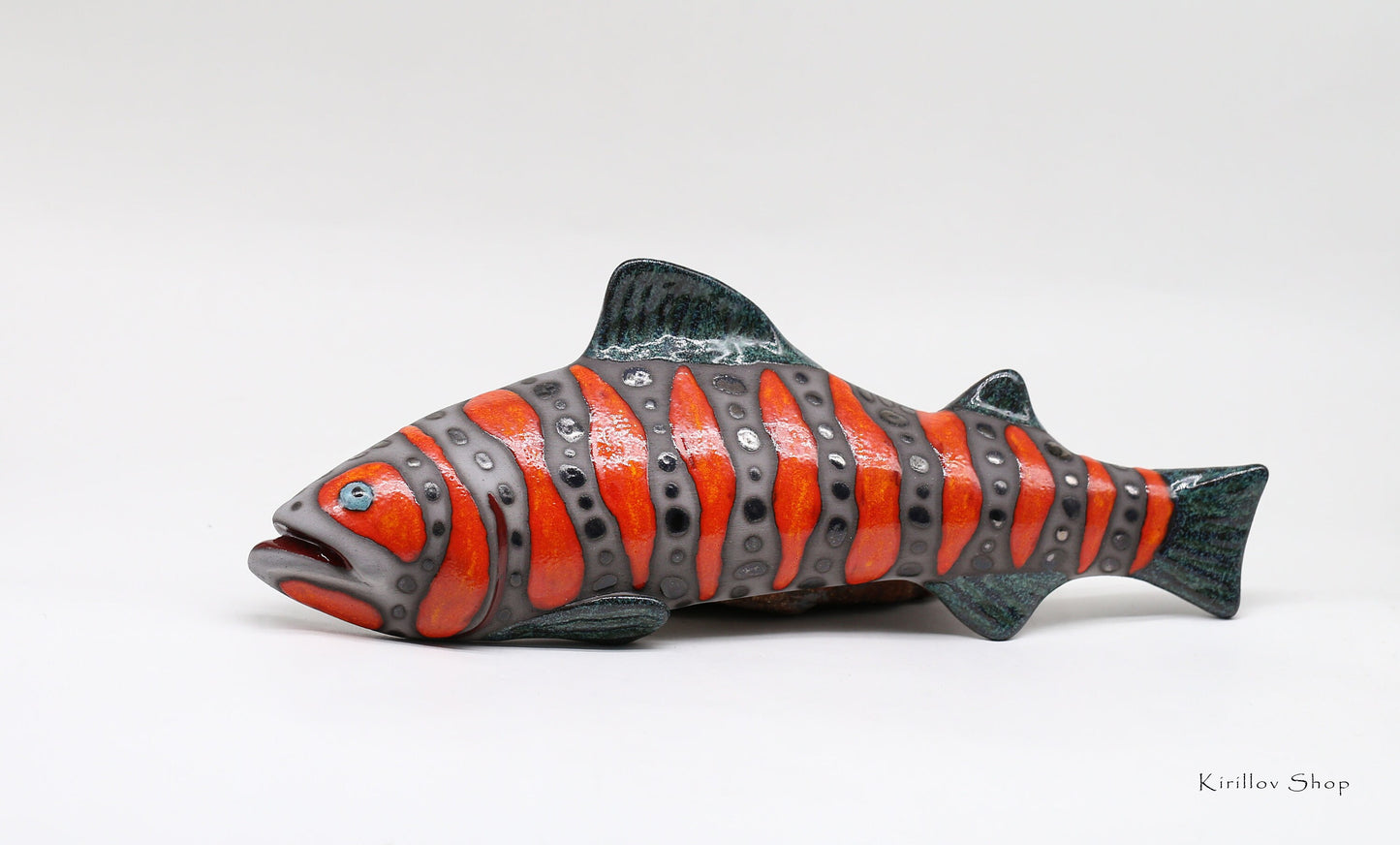 Ceramic fish wall decor, Handmade, Fisherman gift, Home decor, Red Trout, MADE TO ORDER