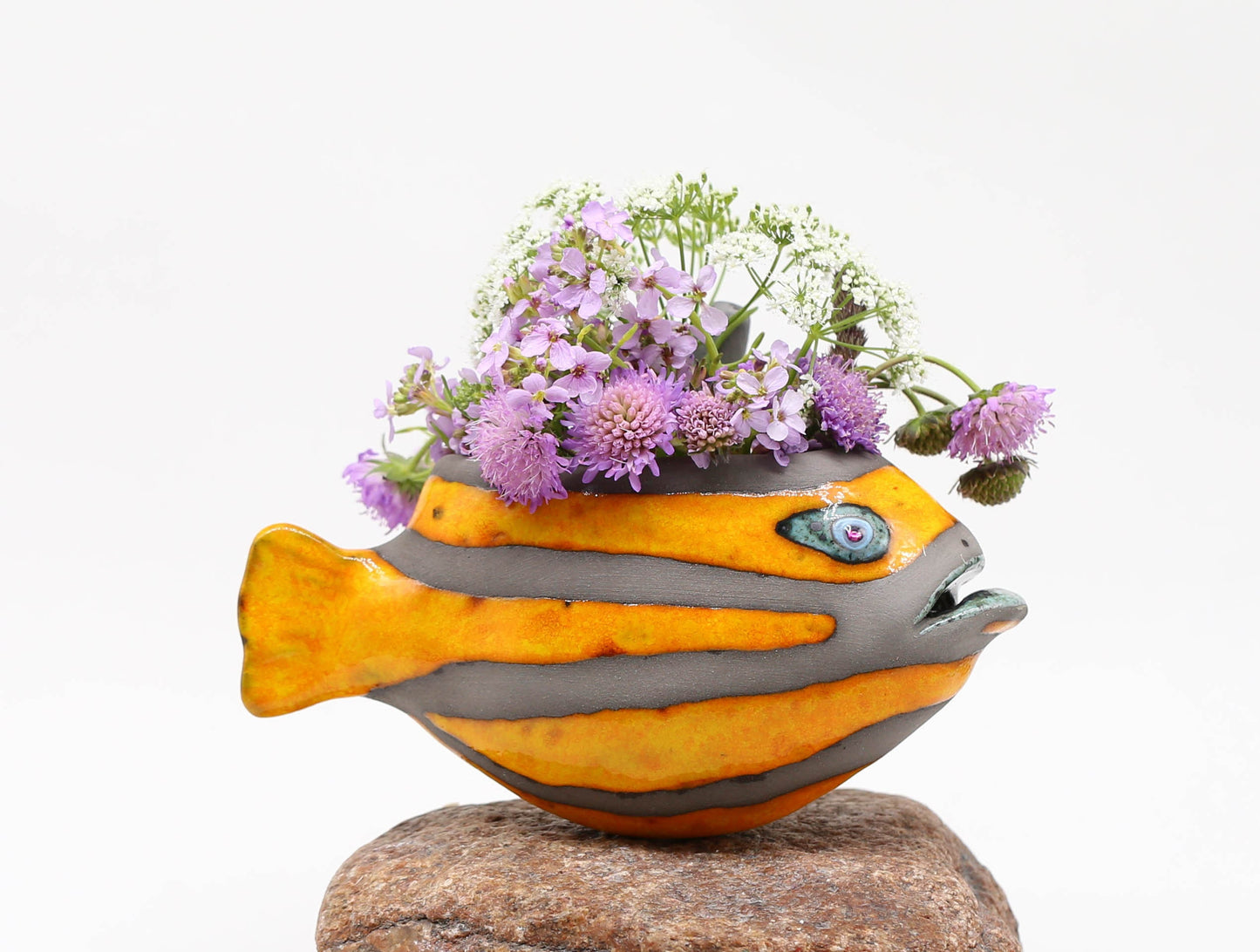 Creative Ceramic Fish Wall Hanging, Handmade Vase Art, Made to order