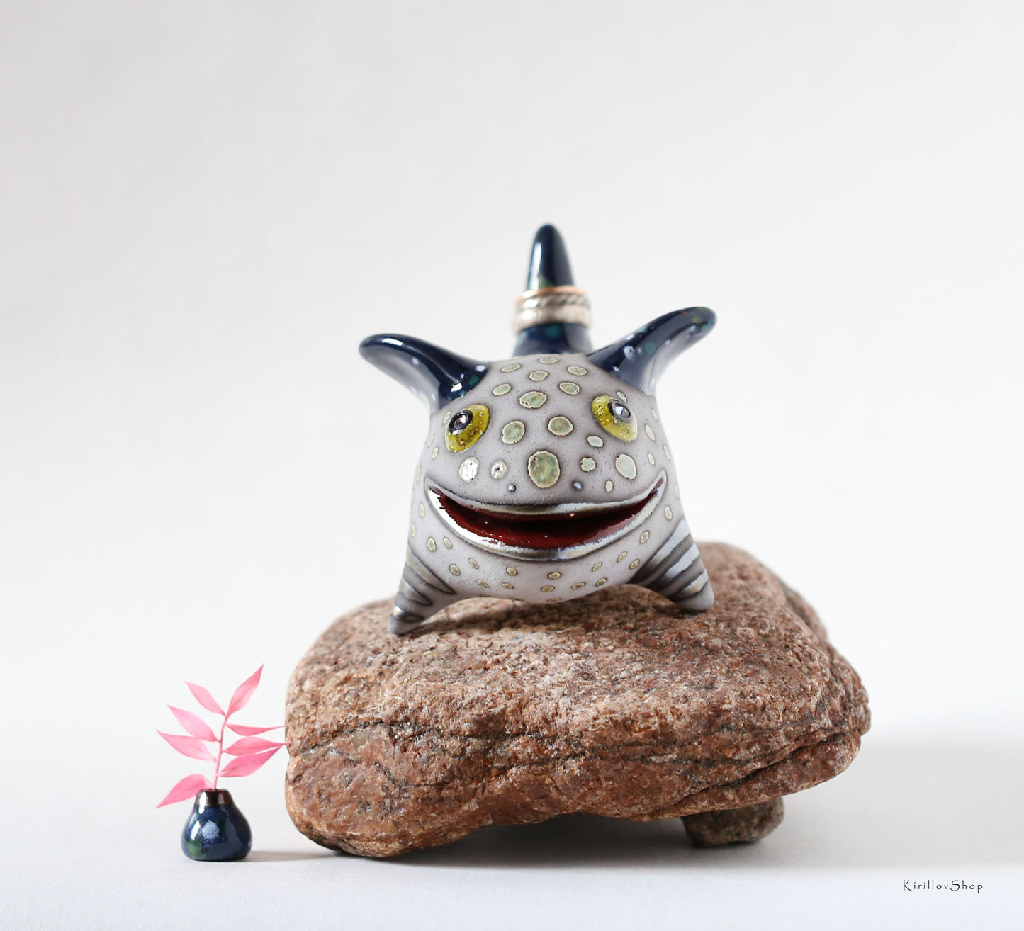 Ceramic Fantasy Creature Figurine – Handmade Clay Sculpture, Unique Whimsical Pottery Art by Valery Kirillov - MADE TO ORDER