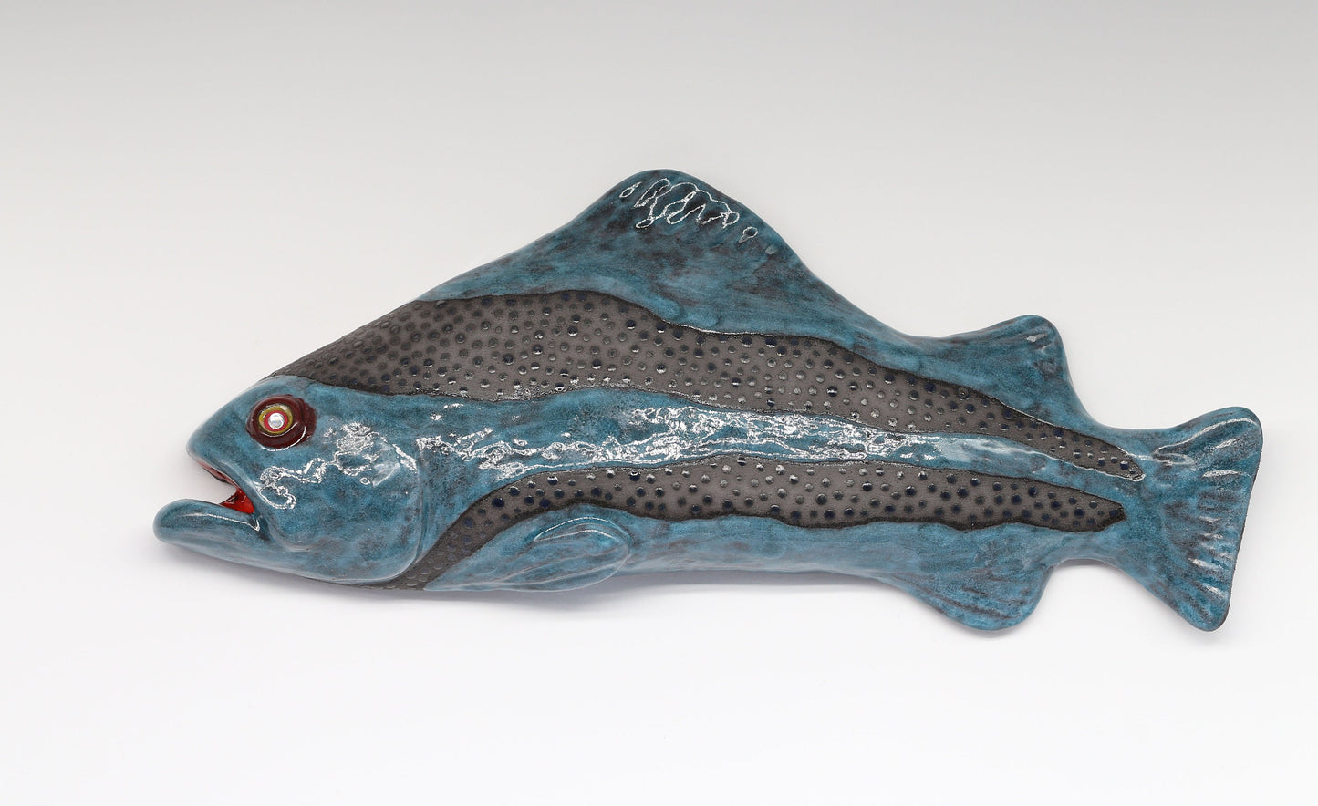 Handmade Ceramic Fish Wall Hanging: 3D Sculpture Art