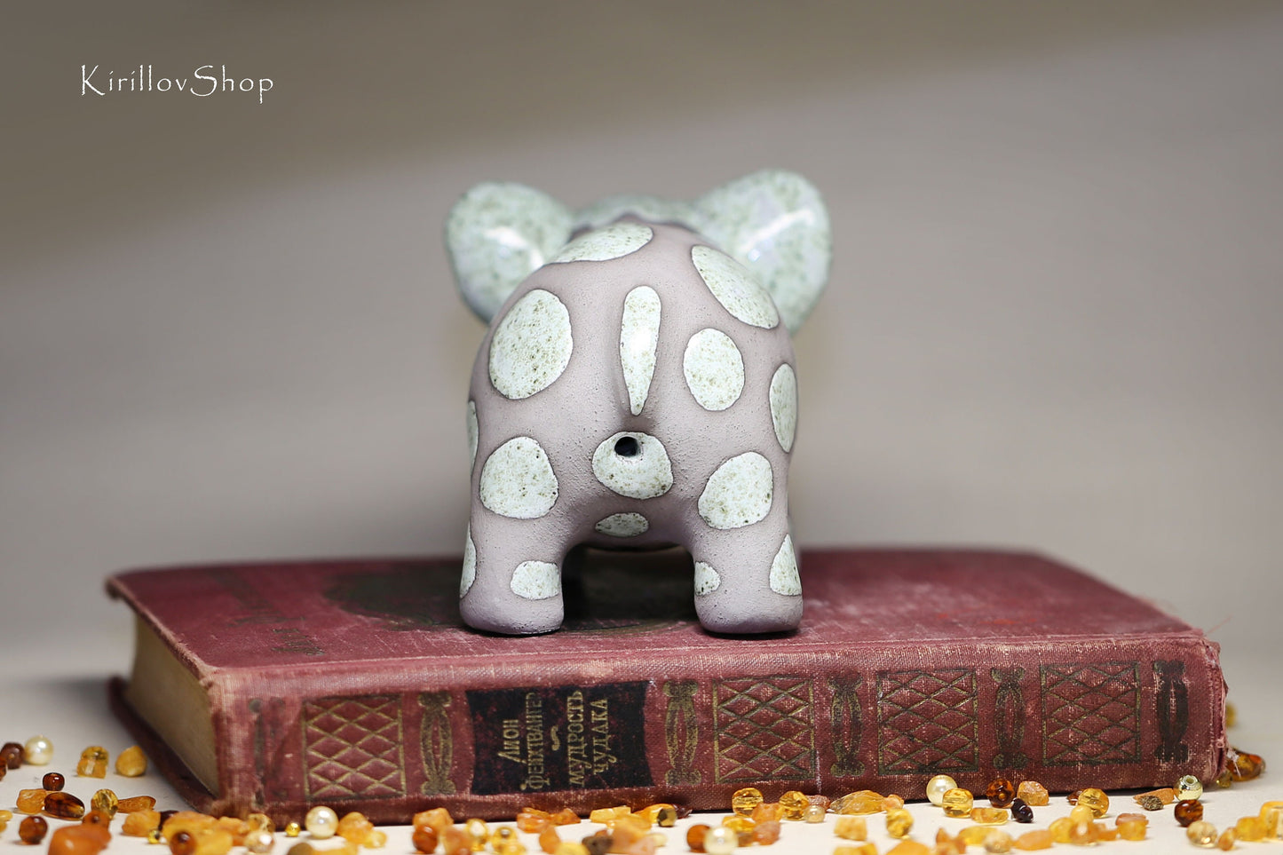 Figurine Elephant Handmade Ceramic Table Sculpture  Art  Elephant Decor Collectible