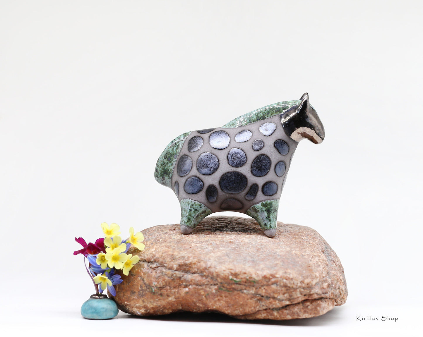 Ceramic Horse figurine Handmade sculpture Black horse Gift for Horse Lover Decorative figurines Animal statue Artisan ceramic MADE TO ORDER