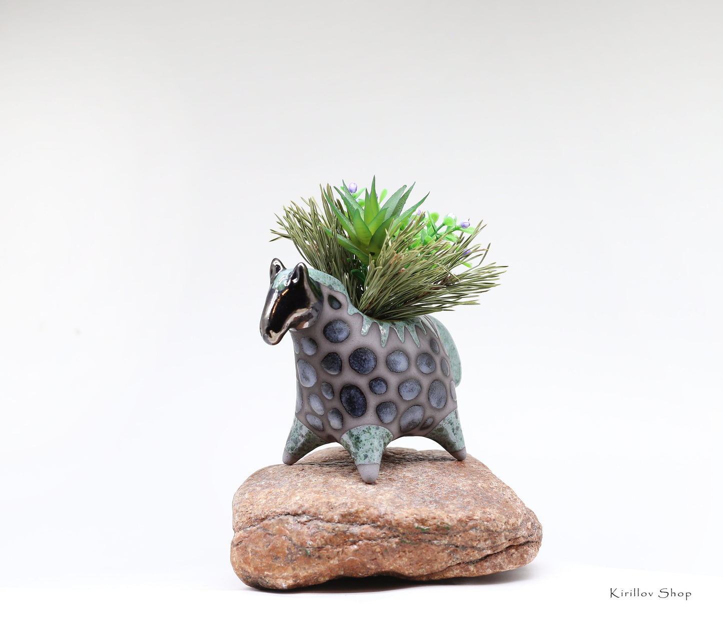 Horse - Ceramic Planter for Small Plants, Small Cactus Planter, Handmade, MADE TO ORDER