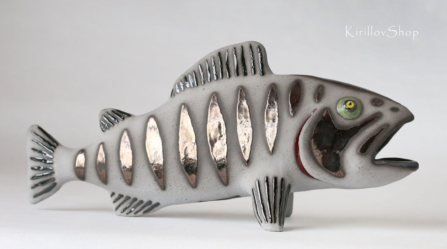 Fish Art Sculpture Ceramic Modern Figurine Table Sculpture Handmade Unique Gift MADE TO ORDER