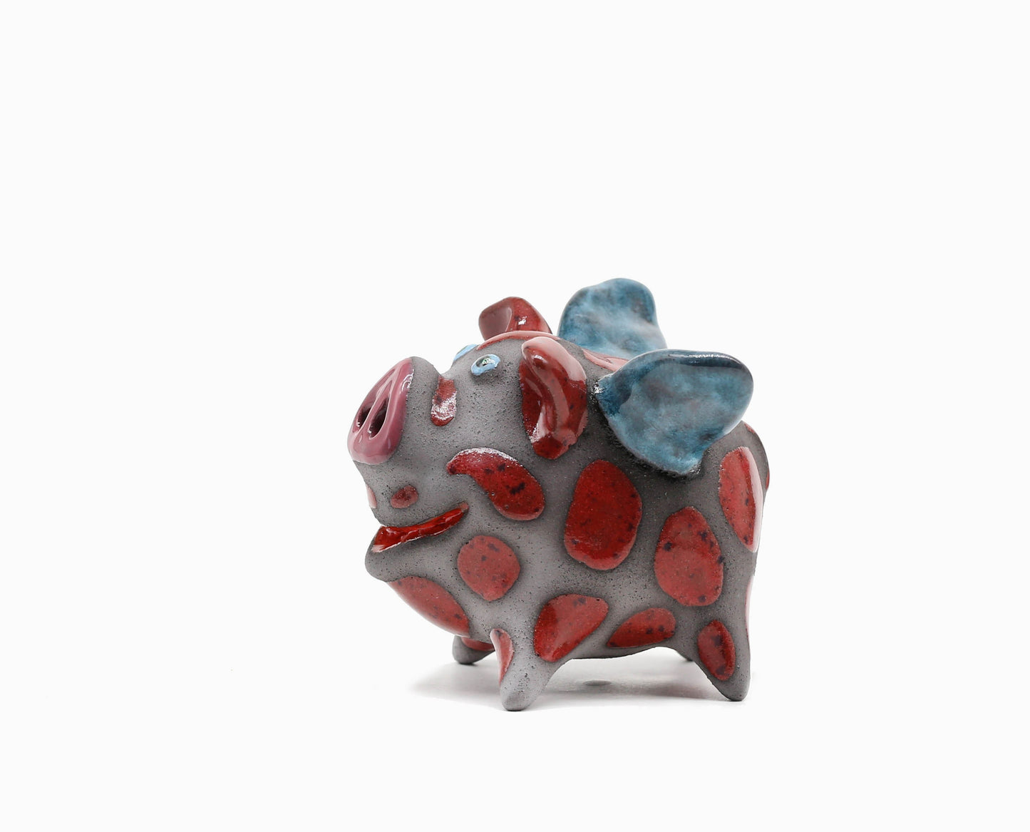 Handmade Ceramic Flying Pig Figurine