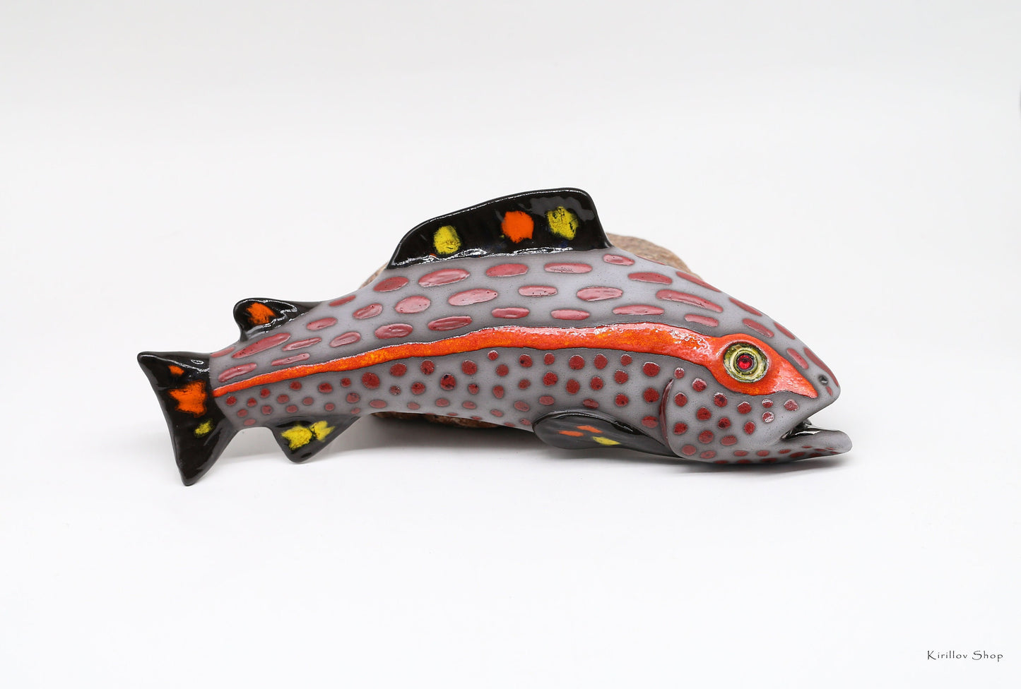 Ceramic fish wall decor, Handmade, Fisherman gift, Home decor, Red Trout,MADE TO ORDER
