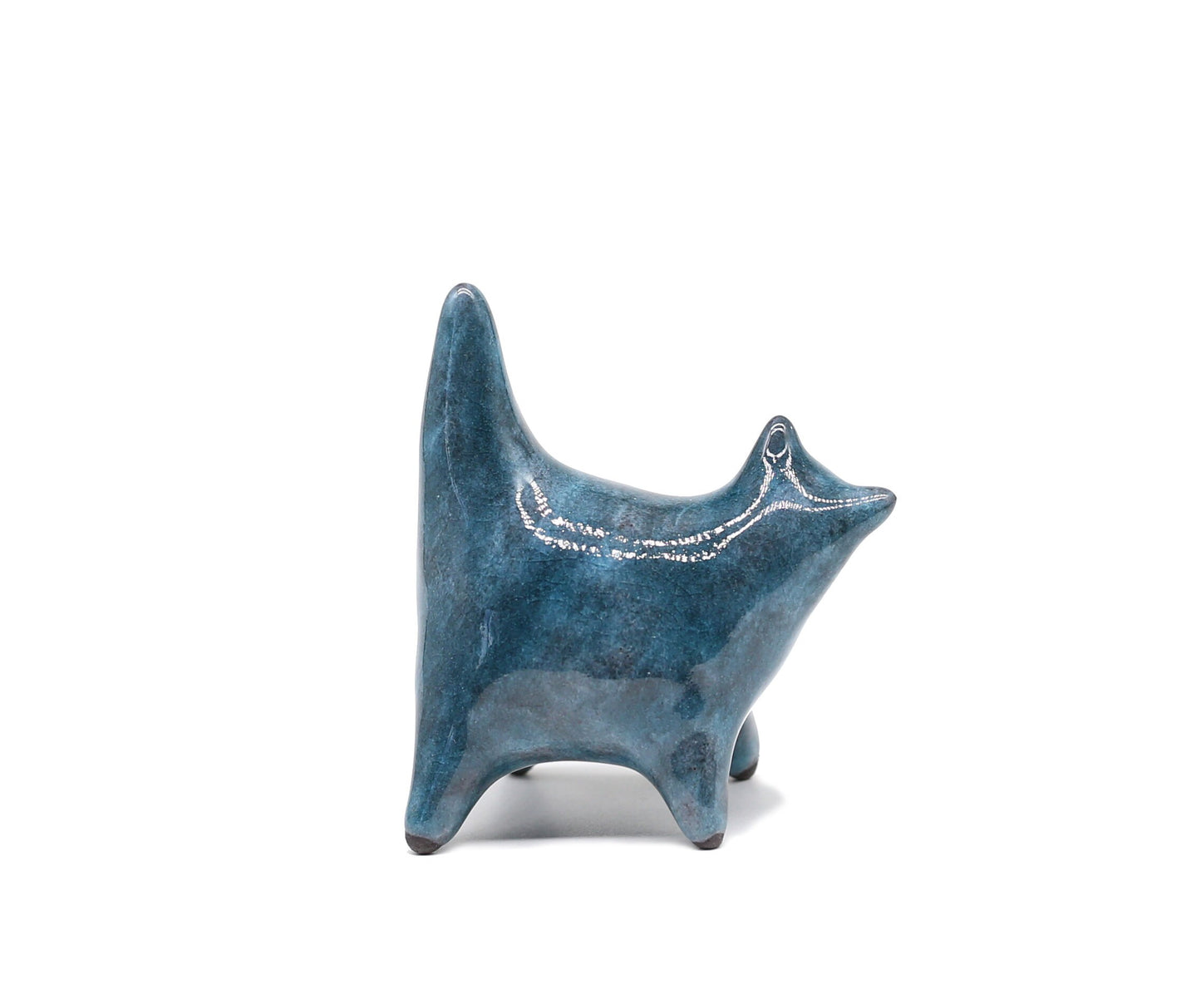 Handmade Ceramic Round Cat Figurine