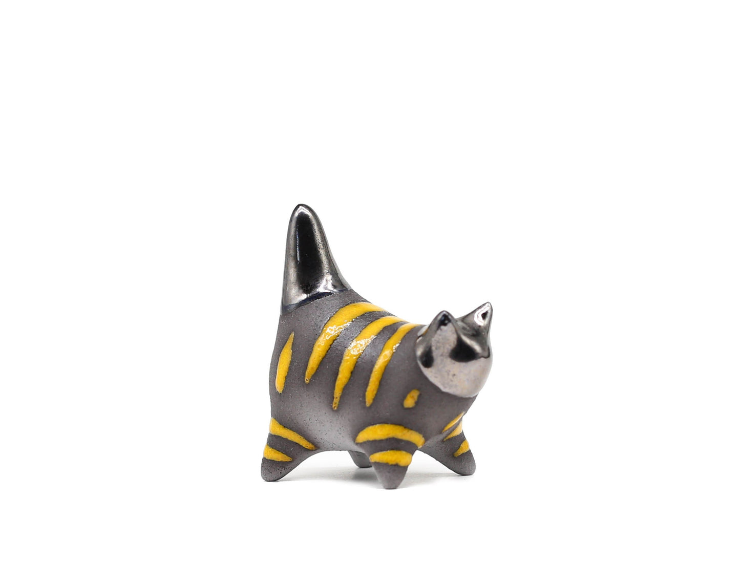 Miniature cat figurine, Ceramic cat sculpture, Striped kitten, Table decoration, Handmade Art, Collectible, Cat lover gift, MADE TO ORDER