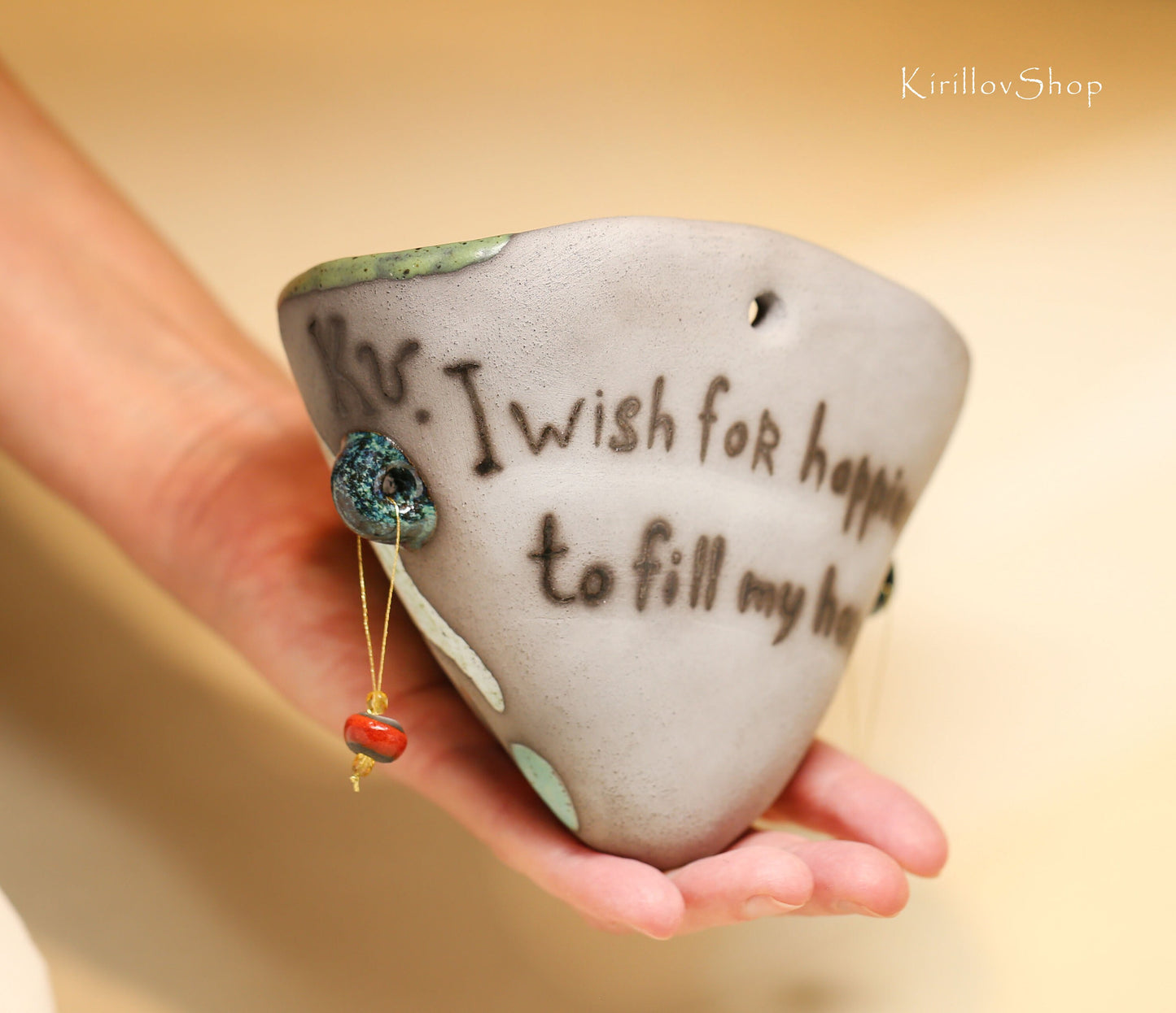 Handmade Ceramic Wall Vase: Human Face Planter, Unique Wall Art