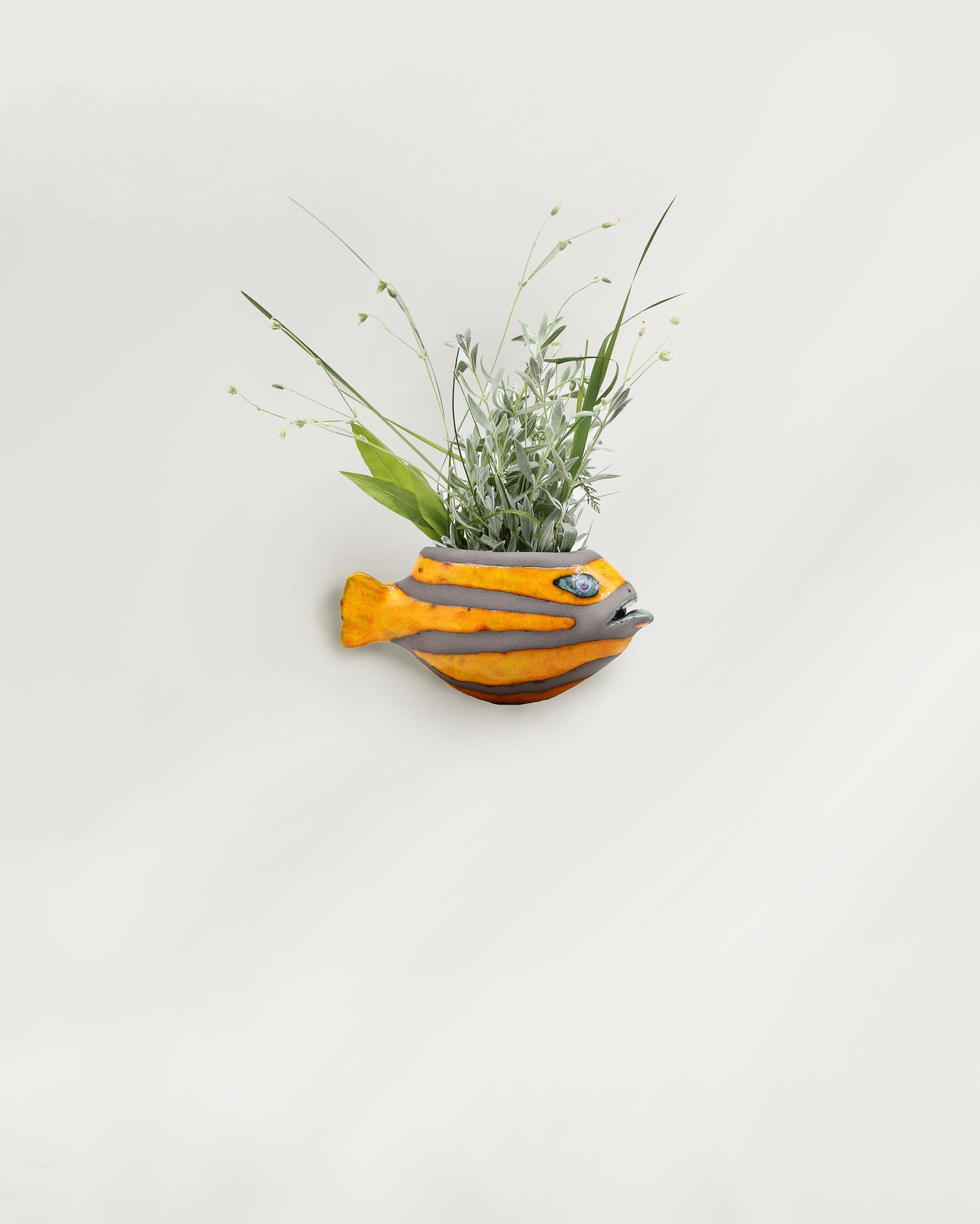 Creative Ceramic Fish Wall Hanging, Handmade Vase Art, Made to order