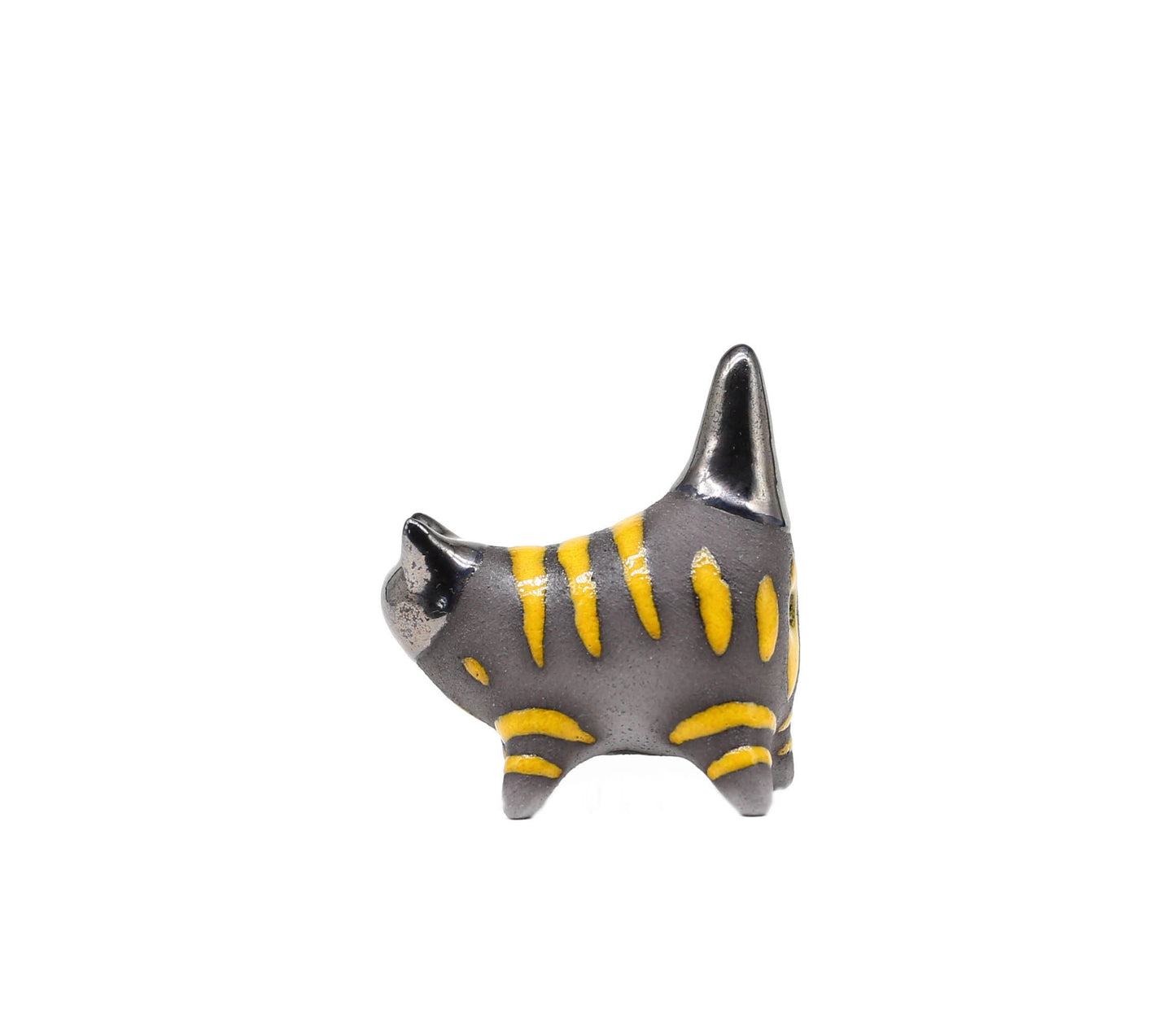 Miniature cat figurine, Ceramic cat sculpture, Striped kitten, Table decoration, Handmade Art, Collectible, Cat lover gift, MADE TO ORDER