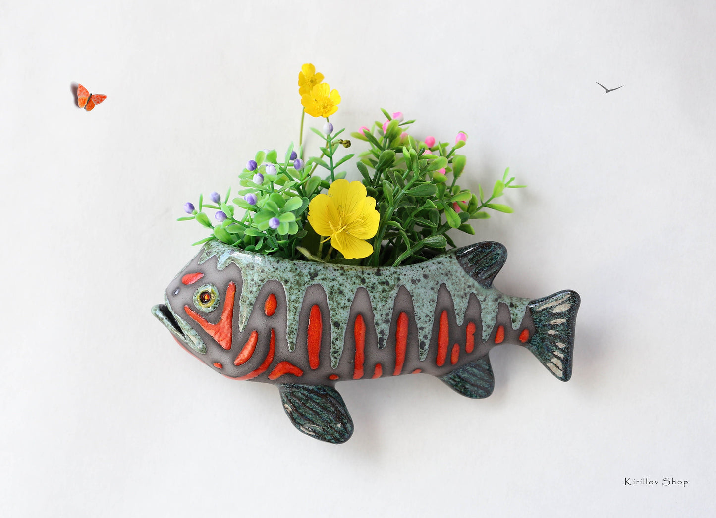 Handmade Ceramic Wall Vase – Planter for Flowers or Plants