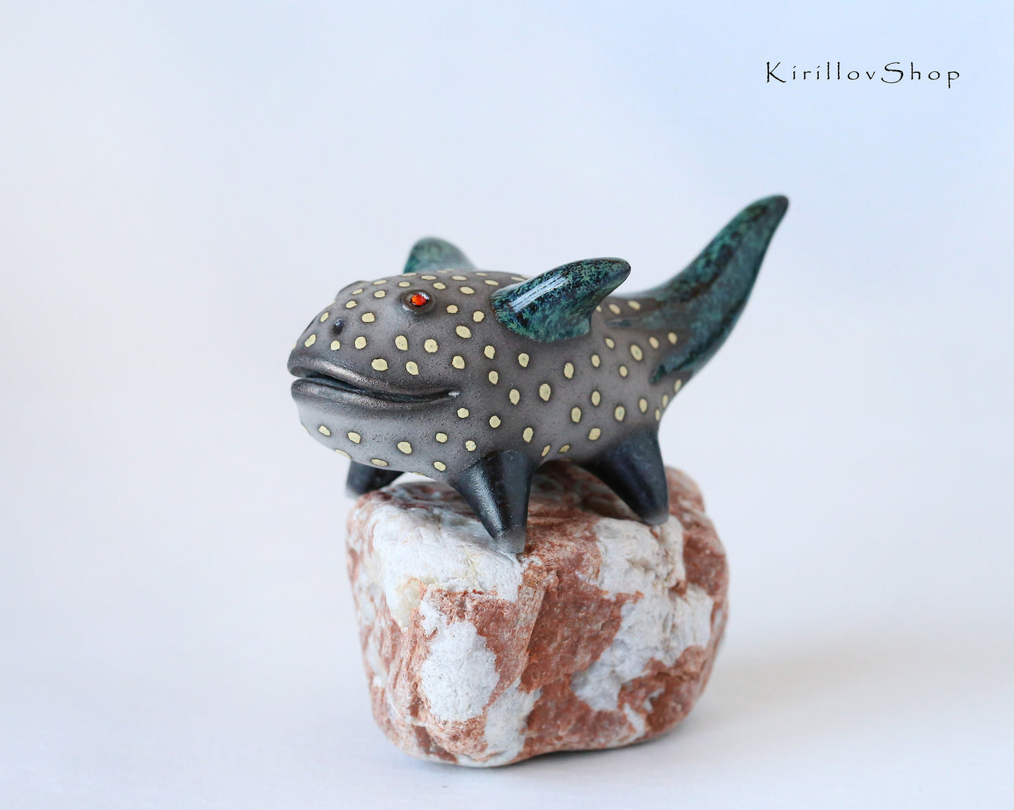 Ceramic sculpture, Small fantastic creature, Ring holder, Table decor, Handmade gift Cute dragon figurine Jewelry storage idea MADE TO ORDER