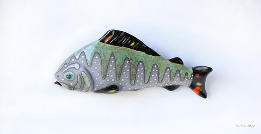 Ceramic Fish Wall Decor, Handmade Art, Fisherman Gift, Home Decor, MADE TO ORDER