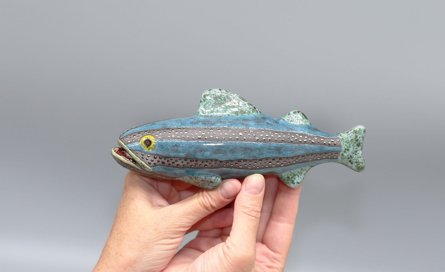 Handmade Ceramic Fish Wall Hanging: 3D Sculpture Art