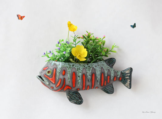 Handmade Ceramic Wall Vase – Planter for Flowers or Plants
