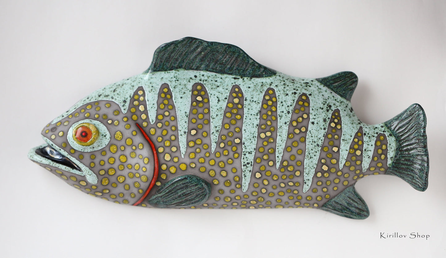 Ceramic Fish Wall Decor, Handmade Art, Fisherman Gift, Home Decor, MADE TO ORDER